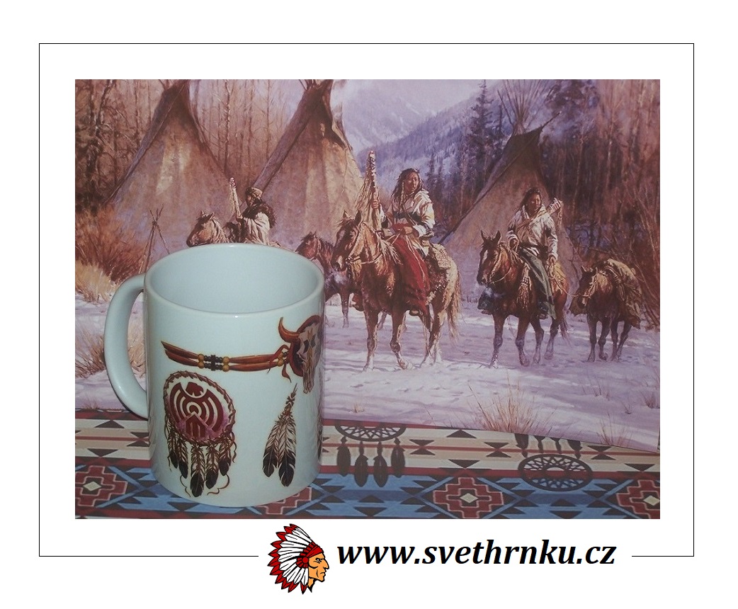 hrnek s indiánskými symboly 1